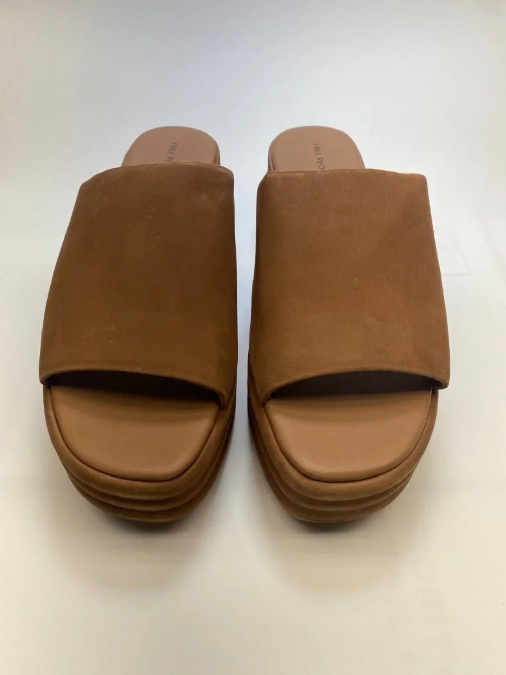 Free People Womens Harbor Tan Flatform Sandals Sz 11
